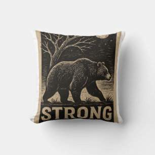 Coussin Force de l'ours vintage