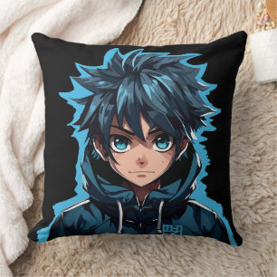Coussin Force Turquoise : Manga Boy Style Anime