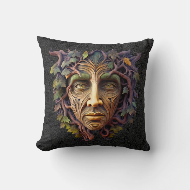 Coussin Forest Carving Throw Pillow (Recto)