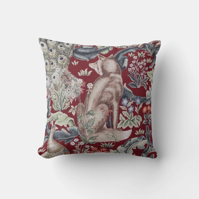 Coussin Forest Fox, William Morris (Recto)