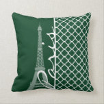 Coussin Forest Green Quatrefoil marocain<br><div class="desc">Vous aimerez cet élégant design motif Quatrefoil Marocain Forêt Tour Eiffel ! Nous vous invitation à notre boutique, Fête des mariées Shop, pour voir ce motif cool sur beaucoup plus de grands produits personnalisables, y compris les cadeaux de mariée mignonette, Timbres pour mariage modernes, et les invitations tendance Paris, France...</div>