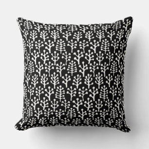 Coussin Forêt 230823 - Blanc sur Noir