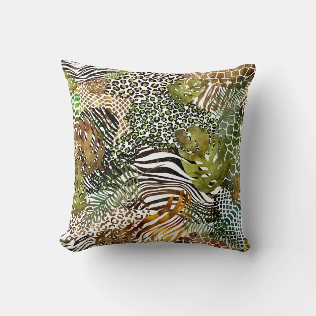 Coussin Forêt abstraite colorée (Recto)