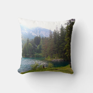 Coussin Forêt alpine pittoresque et lac Photo