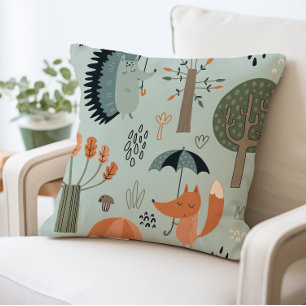 Coussin Forêt animale boisée Créatures Salle Enfants Nourr