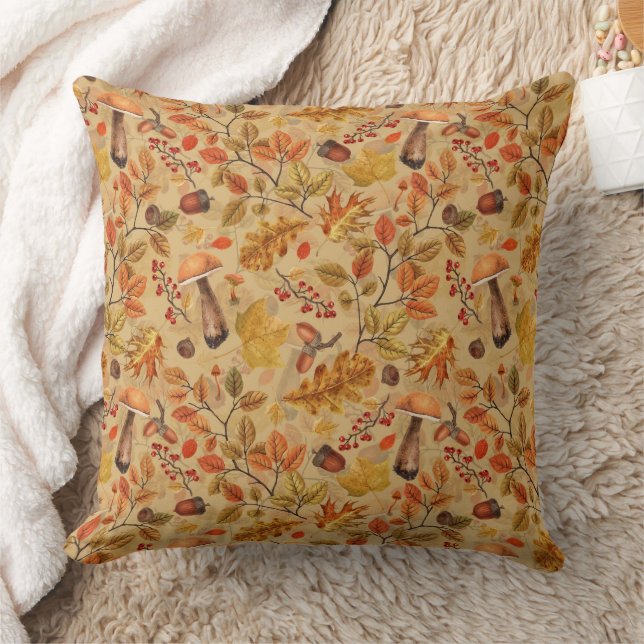 Coussin Forêt automnale sur ocre (Couverture)