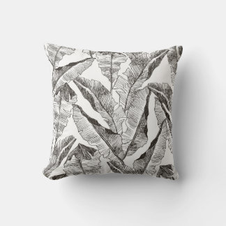 Coussin Forêt blanche noire : Motif Plante tropical