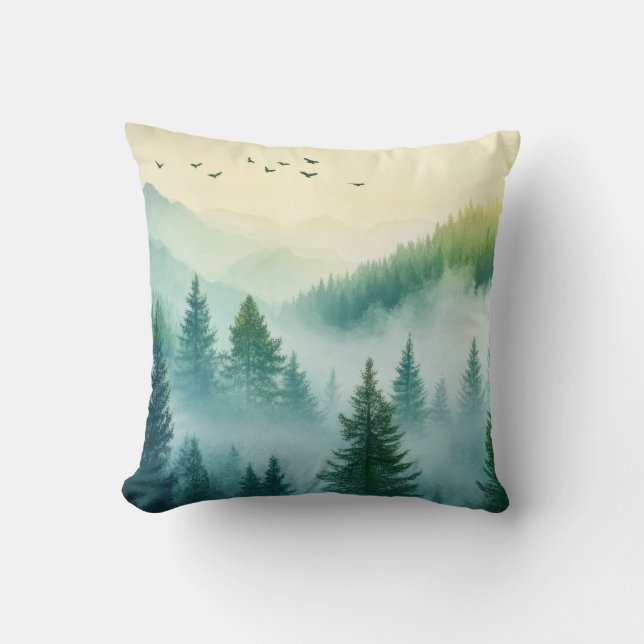 Coussin Forêt Brumeuse (Recto)