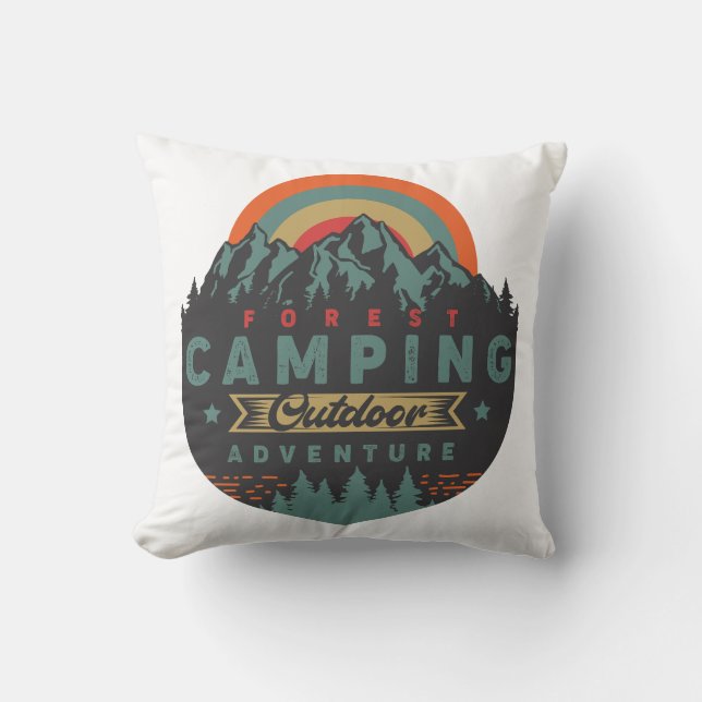 Coussin Forêt Camping Outdoor Adventure (Recto)