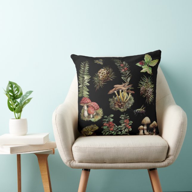 Coussin Forêt, champignons sauvages (Chaise)
