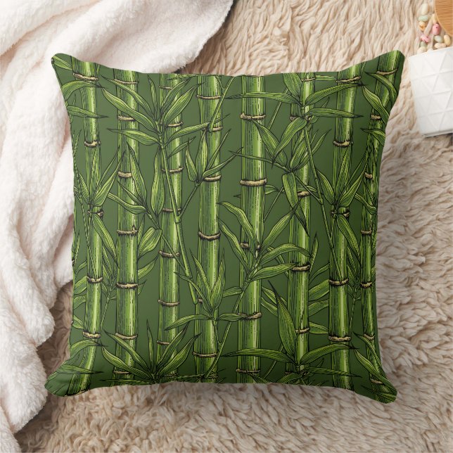 Coussin Forêt de bambou en vert (Couverture)