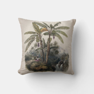Coussin Forêt de bananiers tropicaux antiques   Bota vinta