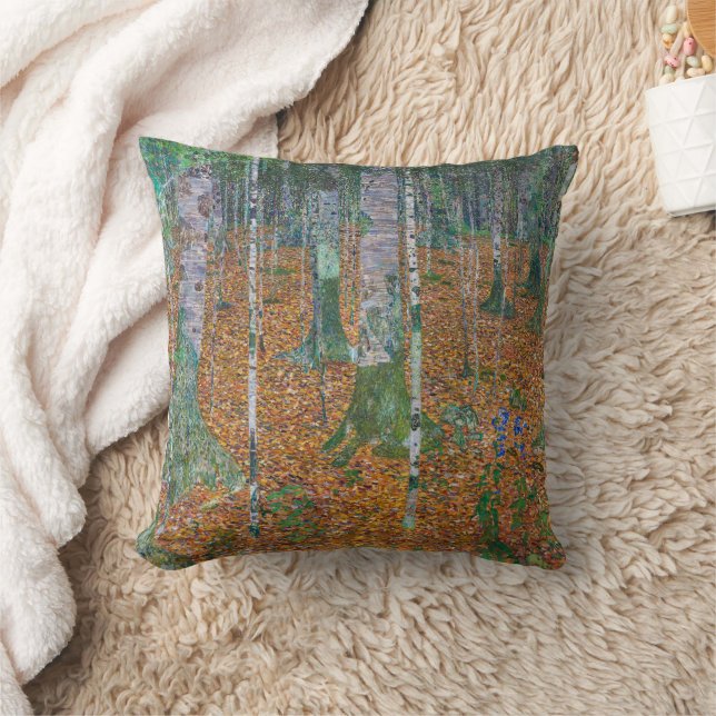 Coussin Forêt de Birch & Beech Grove | Gustav Klimt | (Couverture)