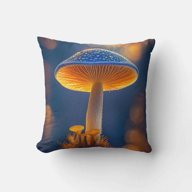Coussin Forêt de champignons Calme Nature paisible Zen (Recto)