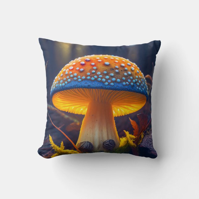Coussin Forêt de champignons Calme Nature paisible Zen (Recto)