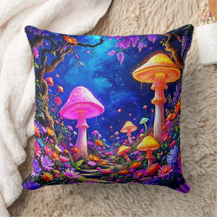 Coussin Forêt de champignons enchantée