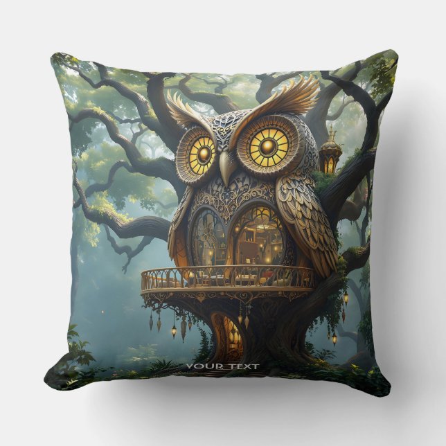 Coussin Forêt de Chouette d'Imaginaire (Recto)