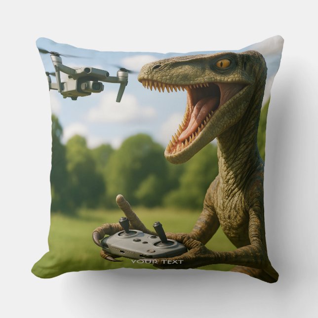 Coussin Forêt de drones de Dinosaures mignons Imaginaires (Recto)