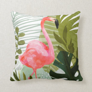 Coussin Forêt de Flamant rose