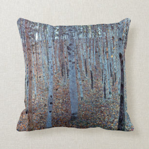 Coussin Forêt de hêtre de Gustav Klimt Buchenwald