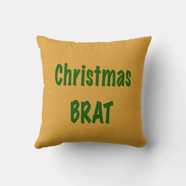 Coussin Forêt de Noël Verte Brat Sur Or (Verso)