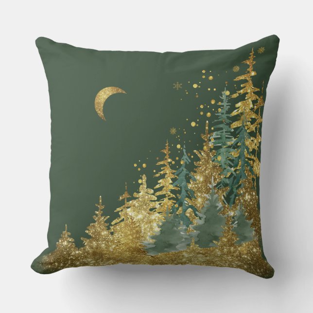 Coussin Forêt de pins verts  (Recto)