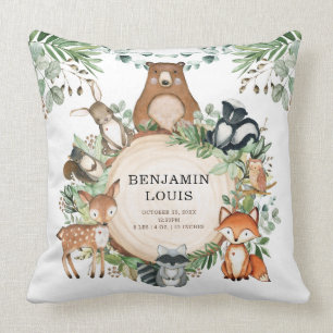 Coussin Forêt de verdure Animaux de forêt Décor de la pépi