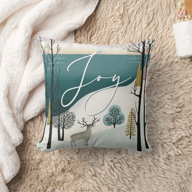 Coussin Forêt d'hiver nordique | Joy Woodland Noël (Couverture)