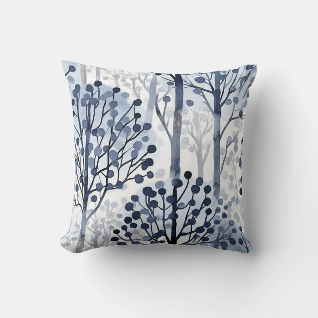 Coussin Forêt d'hiver stratifiée (Recto)