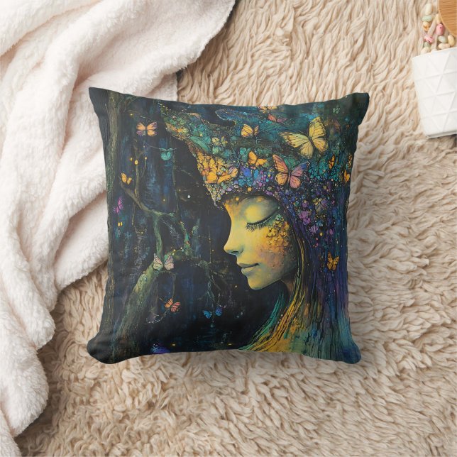 Coussin Forêt enchantée de la déesse papillon (6) (Couverture)