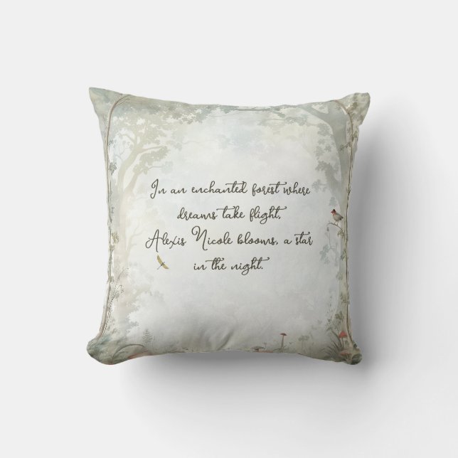 Coussin Forêt Enchantée Éthérée (Recto)