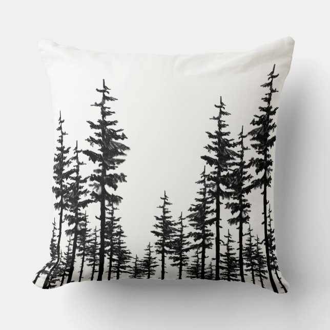 Coussin Forêt forestière de pins noirs et blancs de l'Est (Recto)
