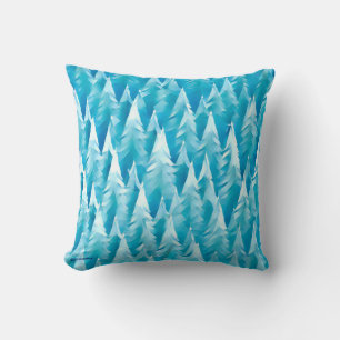 Coussin Forêt fractale bleue
