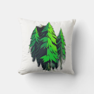Coussin Forêt géométrique Sci-Fi des années 1980