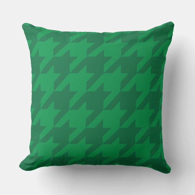 Coussin Forêt Green Houndstooth (Recto)