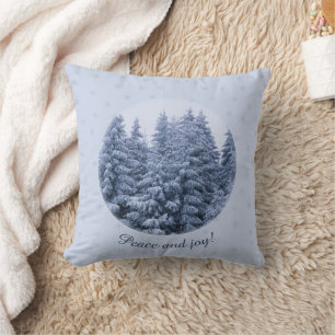 Coussin Forêt hivernale magique - bleu, coutume