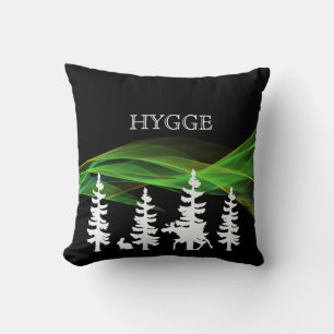 Coussin Forêt hybride aux lumières noir blanc et nord
