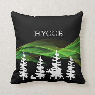 Coussin Forêt hybride aux lumières noir blanc et nord