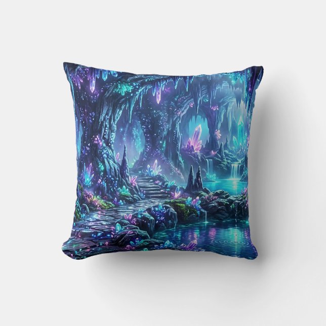 Coussin Forêt lumineuse avec lac (Recto)