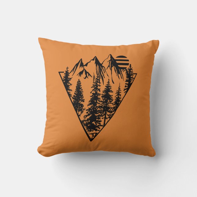 Coussin Forêt minime de pins paysagers (Recto)