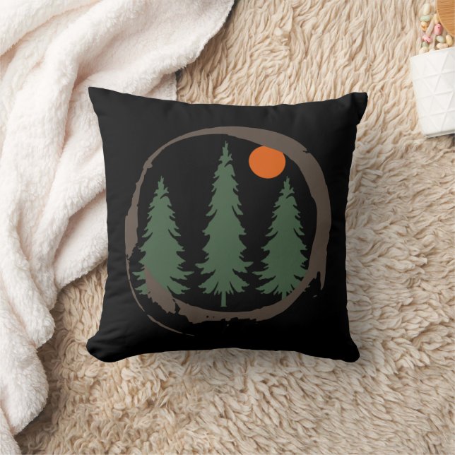 Coussin Forêt minime de pins paysagers (Couverture)