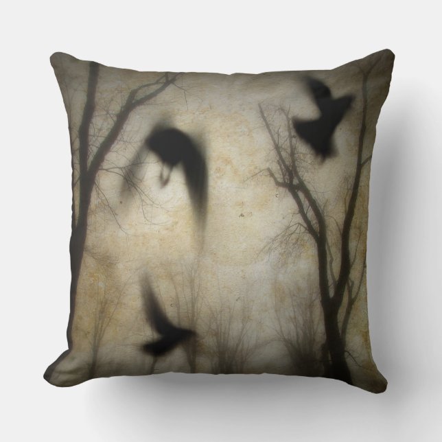 Coussin Forêt mystique des corbeaux (Recto)