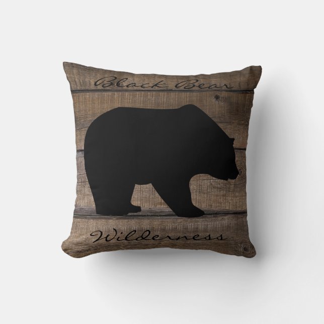 Coussin Forêt sauvage de l'ours noir (Recto)