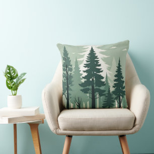 Coussin Forêt Silhouette tranquille