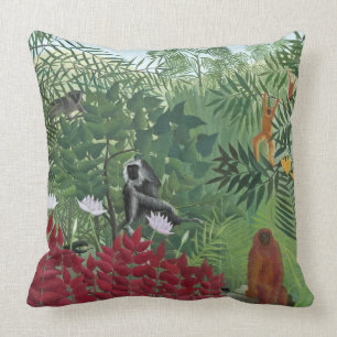 Coussin Forêt tropicale avec Monkeys, 1910 (huile sur la