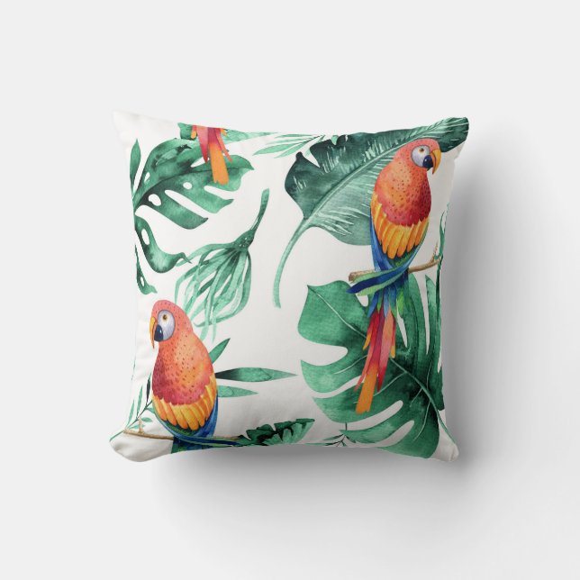Coussin Forêt tropicale verte de Pluie de la Jungle Perrot (Recto)