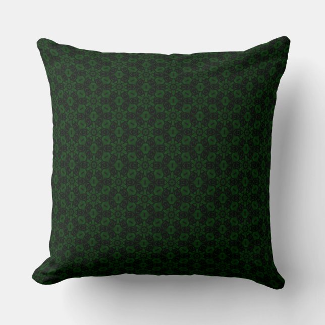 Coussin Forêt vert Abstrait motif floral Jeu d'oreiller (Recto)