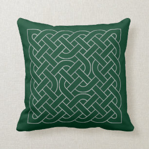 Coussin Forêt Vert Argent Gris Celtique noeud