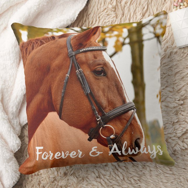 Coussin Forever Always Horse Memorial Keepsaké photo (Créateur téléchargé)