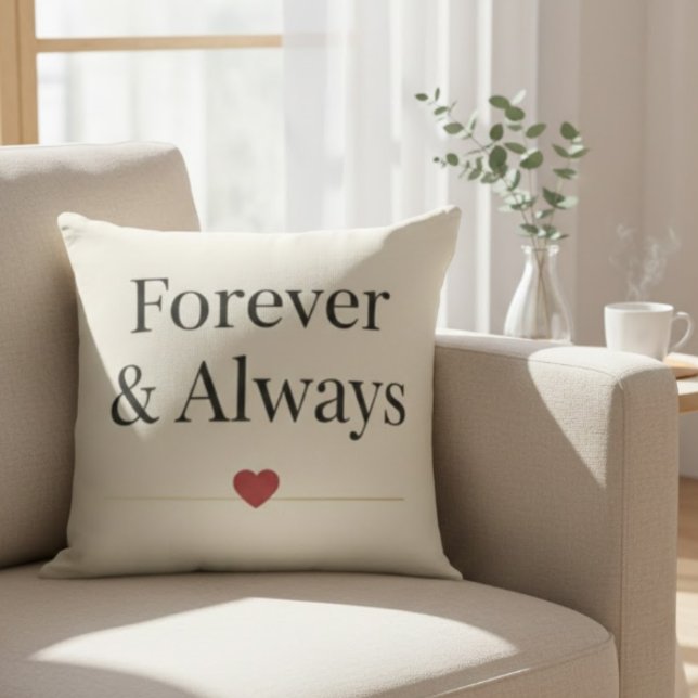 Coussin Forever & Always | Minimalist Romantic Quote Throw (Créateur téléchargé)
